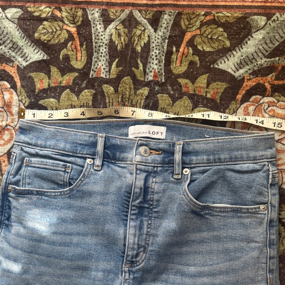 LOFT Light Blue Distressed Skinny Jeans Size 8 - Picture 3 of 9